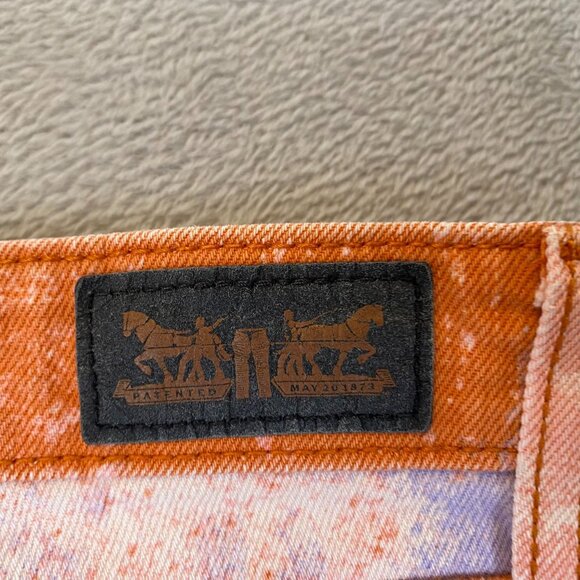 Levis Women's Jeans Size 6M 28x32 Mid Rise Skinny Orange TieDye Denim Hippie - Picture 8 of 12